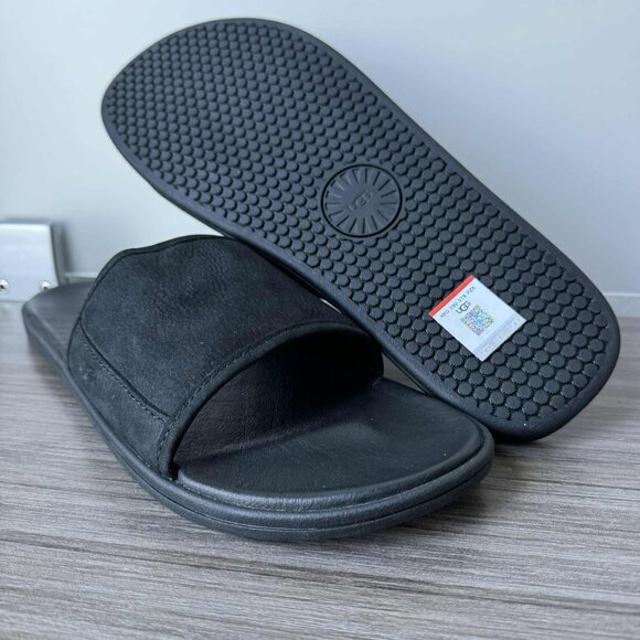 UGG Men's Seaside Slides Sandals Black Nubuck size 10 $80 - Picture 5 of 9